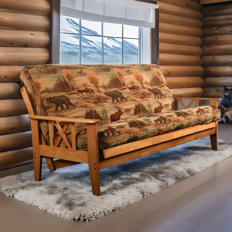 FutonX Futon Cover Only UpNorth Premium Fabric Collection Fits 6-8 inch Futon Mattress Full Size (Black Bear) - Image 4